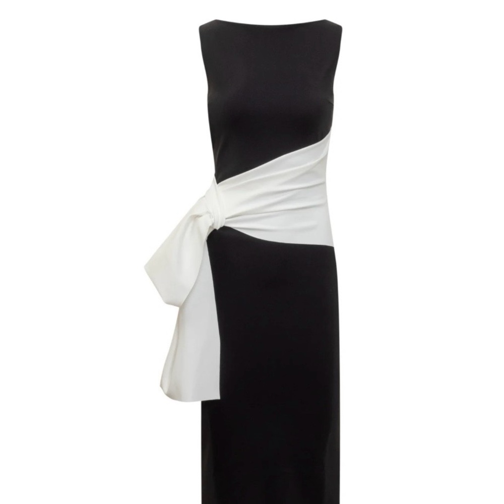 Chiara Boni Black and White Midi Dress